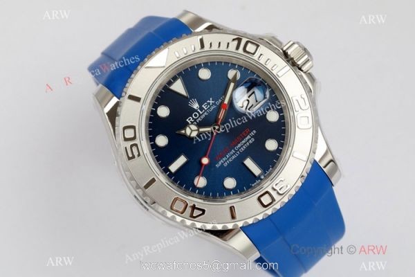 EW Factory Rolex Yacht Master 40mm Swiss 3235 904L Blue Rubber Watch AAA Replica 1