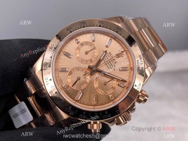 New! Rolex Daytona Chronograph 904L Rose Gold watch Noob Factory Swiss 4130 1