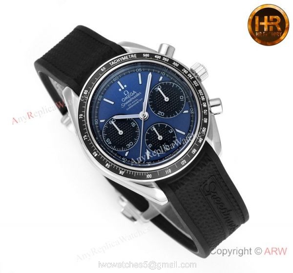 HRF Swiss Replica Omega Speedmaster Racing Chronograph Watch Blue Dial 1