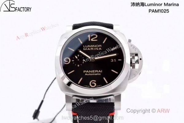 Panerai Luminor Marina PAM 1025 VSF 1:1 Best Edition Black Dial Black Canvas Strap Watch 1