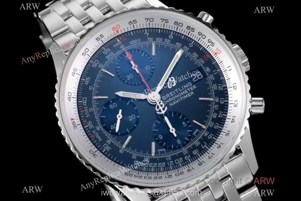 Swiss Grade Breitling Navitimer 1 41mm SS Blue Dial Watch KOR Factory A7750 Movement 1