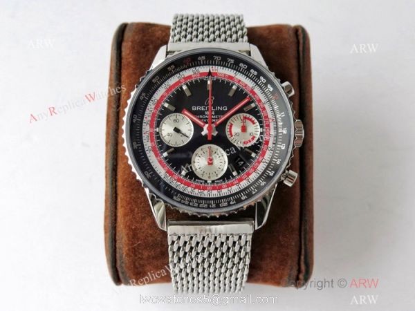 Swiss Grade 1A Breitling Navitimer Swiss Air 7750 Copy Watch BlackRed Dial 1