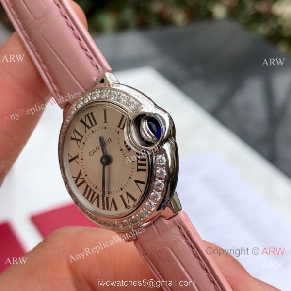Swiss Copy Cartier Ballon Bleu 30mm Diamond Bezel Watch Swiss Quartz Movement 1