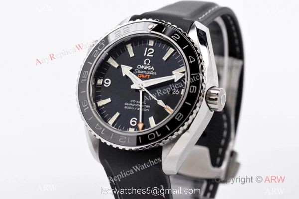 Swiss Grade Copy Omega Seamaster 600m Co-Axial GMT VS Factory 8605 Watch Black Rubber Band 1