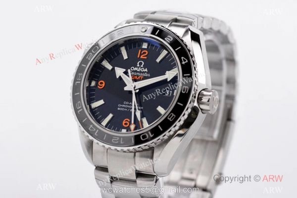 Swiss Copy Omega Seamaster Planet Ocean 600m GMT Watch VSF 8605 Stainless Steel Black Ceramic Bezel 1