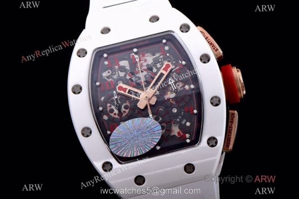 KV Factory Richard Mille RM 011 White Demon Flyback Chronograph Watch Ceramic Case 1