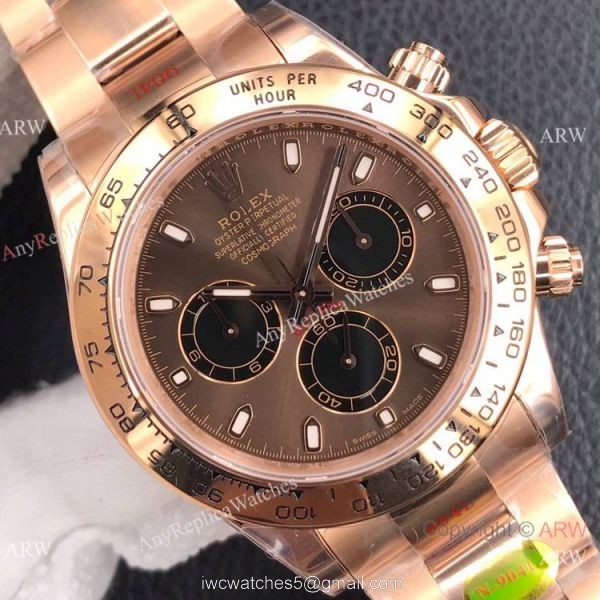 Super Clone Rolex Chocolate Daytona Rose Gold Watch Noob Factory 4130 Movement 1