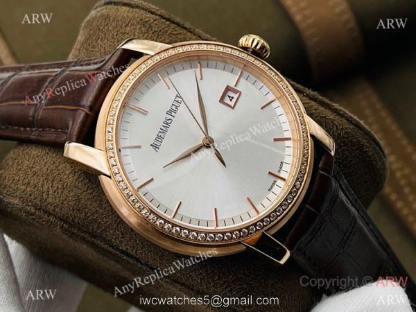 New 2021! Swiss Grade 1 Audemars Piguet Jules Audemars Rose Gold Diamond Watch 3120 Movement 1