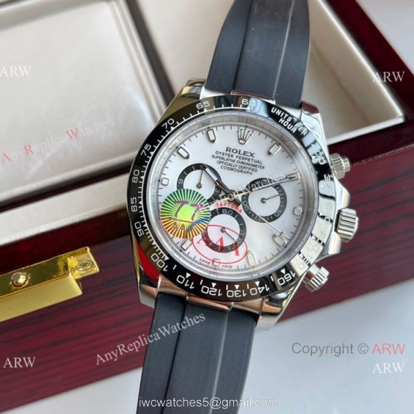 Rolex Comograph Daytona Replica Watch 43mm Oysterflex Rubber Strap 1