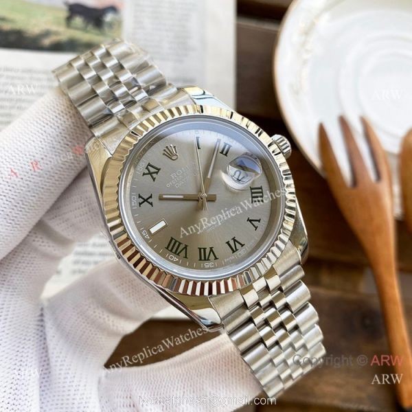 Best Replica Rolex Oyster Perpetual Datejust 40mm Watches Rose Gold Green Roman Marker 1