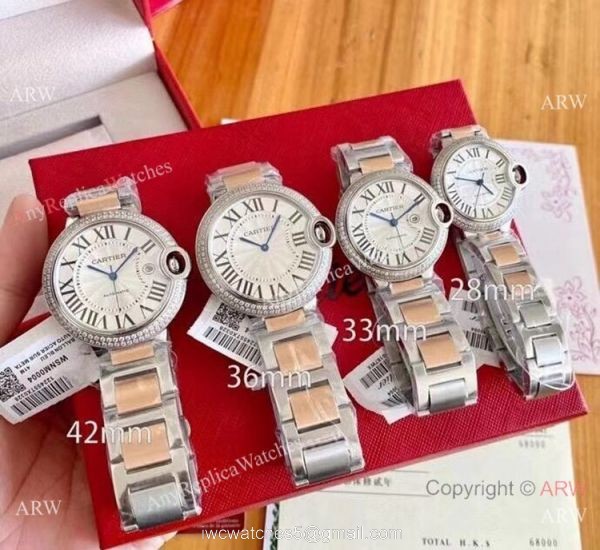 Clone Cartier Ballon Bleu Automatic Movement Watch 2-Tone Rose Gold Diamond 1