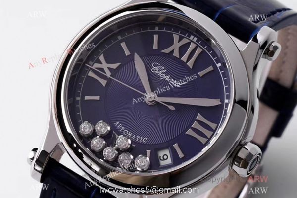 AF Factory 1:1 Best Edition Chopard Happy Sport Diamonds Watch Blue Dial 36mm 1