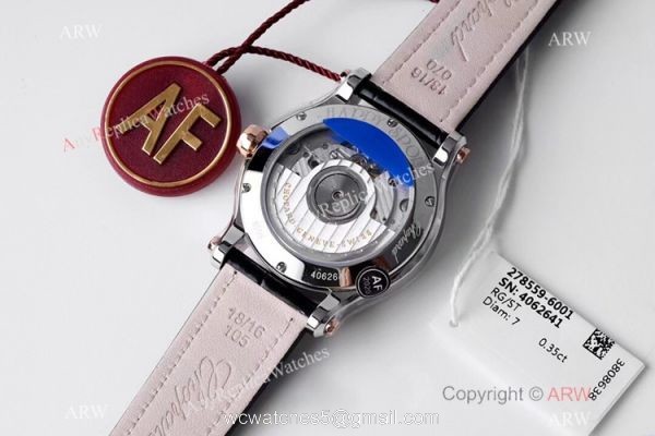 AF Factory 1:1 Replica Chopard Happy Sport Watch Rose Gold Bezel 36mm Size 1