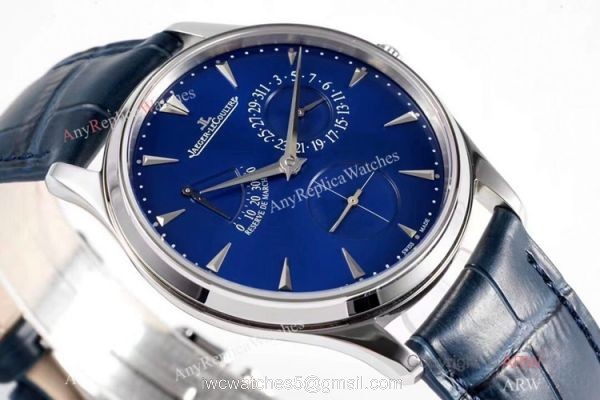 ZF Jaeger-LeCoultre Master Ultra Thin Power Reserve Blue Dial Watch Swiss Replica Watches 1
