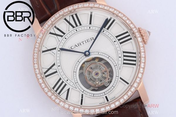 BBR Factory 1:1 Replica Cartier Rotonde De Tourbillon Watch Rose Gold 40mm 1