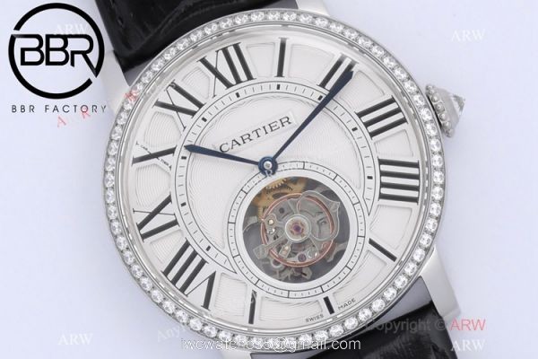 BBR Factory 1:1 Replica Cartier Rotonde De Tourbillon Watch Stainless Steel 40mm 1