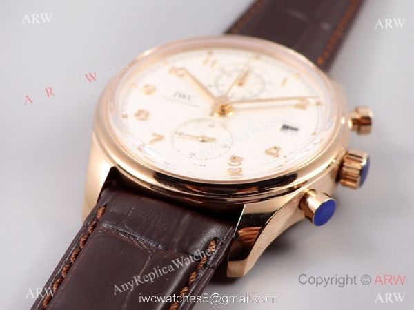 Swiss Replica ZF Factory IWC Portugieser Chronograph Classic Watch Rose Gold 42mm 1