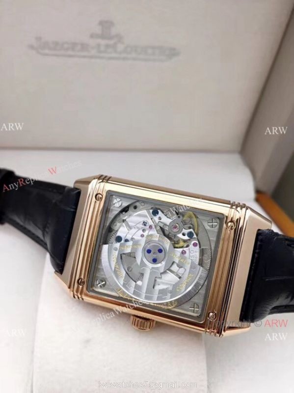 Clone Jaeger LeCoultre Grande Reverso Duo Men Watch Rose Gold with Date 1