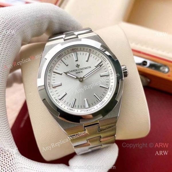Copy Vacheron Constantin Geneve Overseas Rhodium Grey Stainless Steel Watches with No Date 1