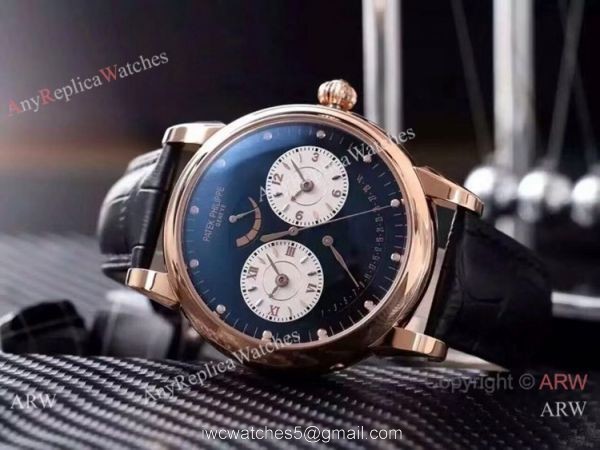 Patek Philippe Geneve Power Reserve Watches Rose Gold Case 1