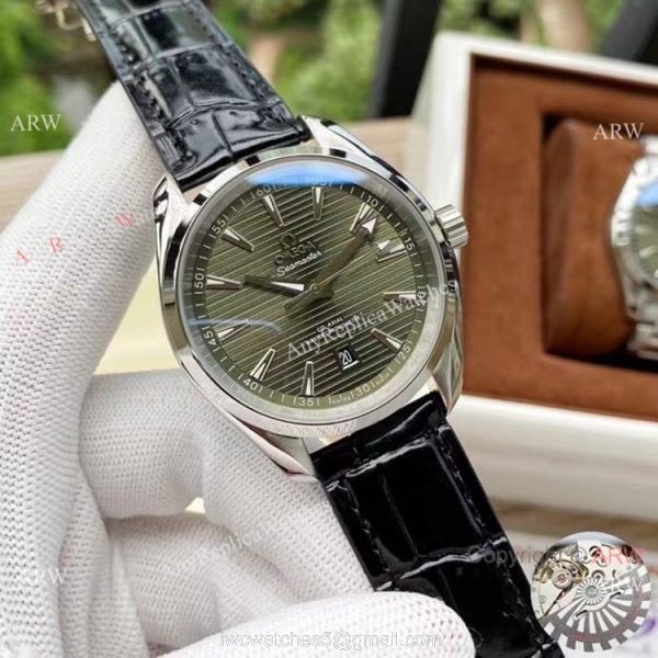 Best Quality Copy Omega Aqua Terra 150m Watches New Military green Dial 1