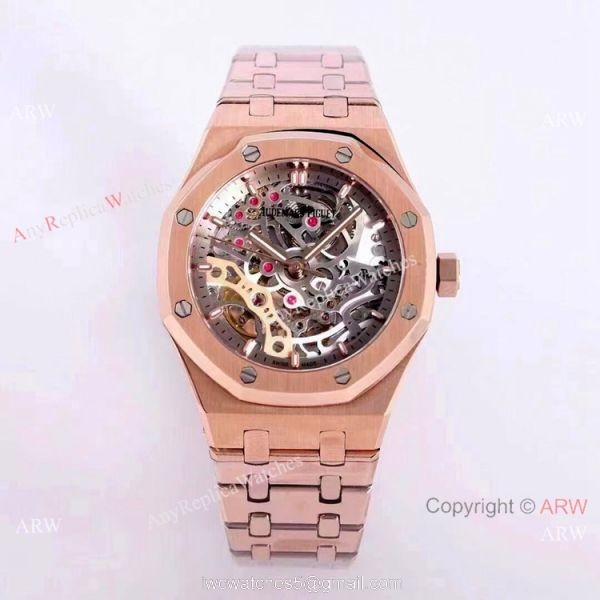 New Copy Audemars Piguet Royal Oak Skeleton Dial Watches Women 37mm 1