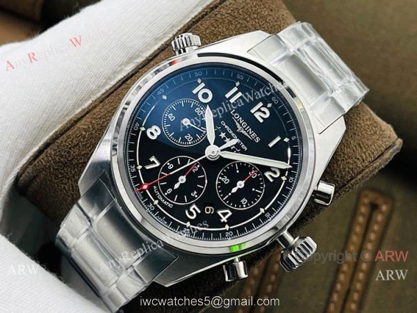 CF Factory Longines Spirit ETA7753 Chronograph Black Dial 40mm Watch 1