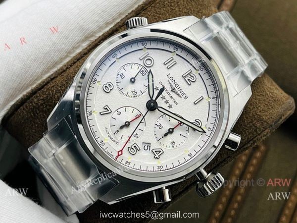 CF Factory Longines Spirit Chronograph Stainless Steel White Dial Watch 40MM 1