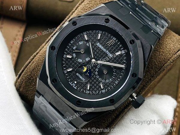 TW factory Audemars Piguet Royal Oak Blacksteel 41mm Watch Annual Calendar Face 1