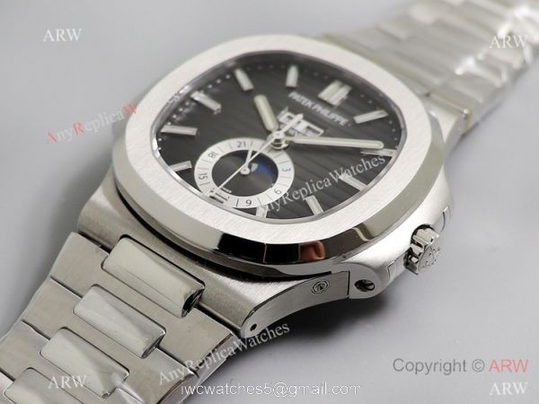 GR Factory Patek Philippe Nautilus Annual Calendar Moonphase Watch Black Dial 1