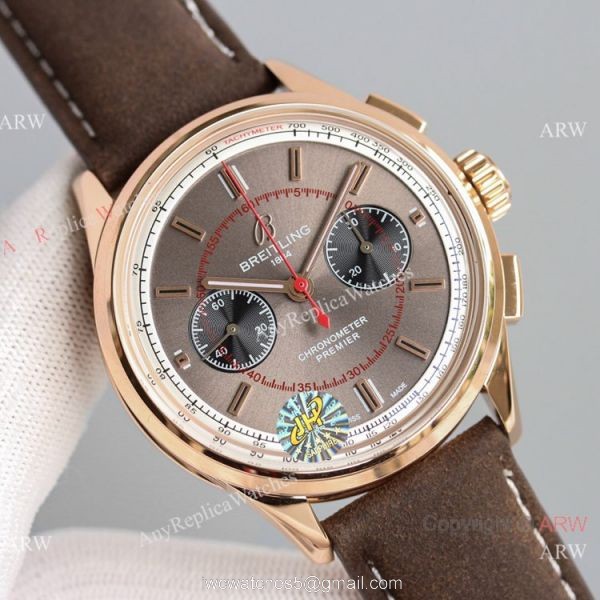 JH Factory Swiss Breitling Premier B01 Chronograph Watches Asia7750 Rose Gold 1