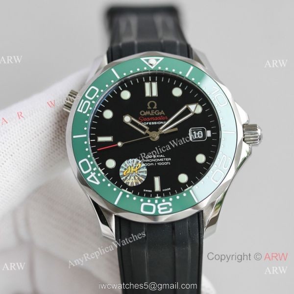 JH Factory Swiss Omega Seamaster James bond 8500 Watch Black Rubber Strap 1