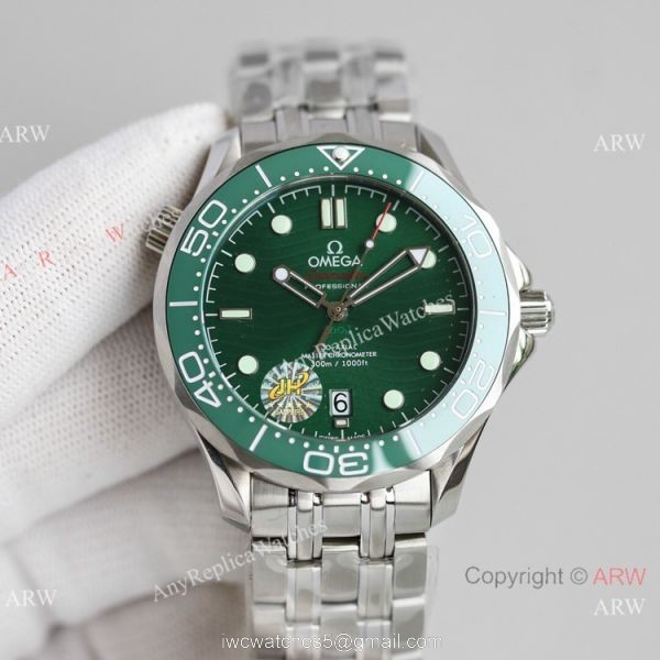 JH Factory Omega Seamaster James bond 8500 Watch Green Ceramic Bezel 1