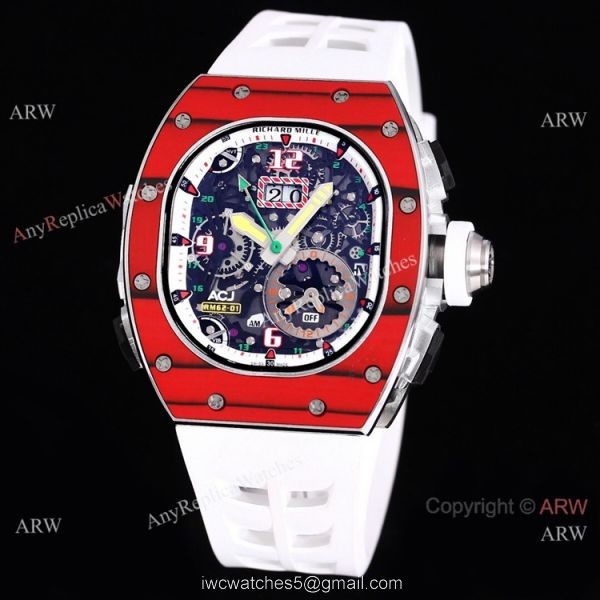 Red Richard Mille Tourbillon Watch Rm 62-01 High End Replica For Men 1