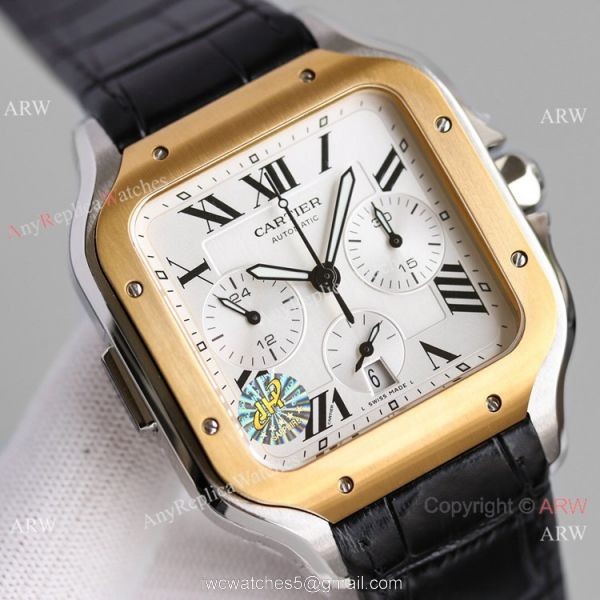JH Swiss Grade Cartier Santos de Cartier Chronograph Two Tone Watch 2021 New! 1