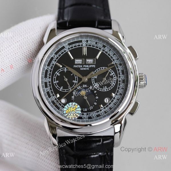2021! Swiss Copy Patek Philippe 5270G Perpetual Calendar Chronograph JH V2 Version Watch White Dial 1