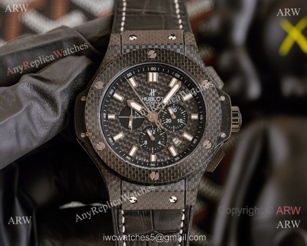 2021 New Hublot Big Bang Carbon Fiber Watches Blue Markers 1
