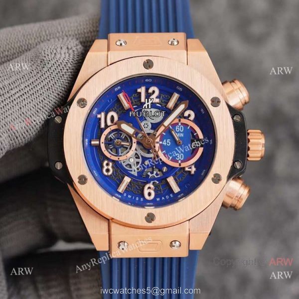 Luxury Copy Hublot Big Bang Unico Black Blue Watches 1
