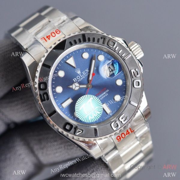 Swiss Quality Rolex Yacht master Citizen 8215 Watch Bright Blue Dial 40mm 1