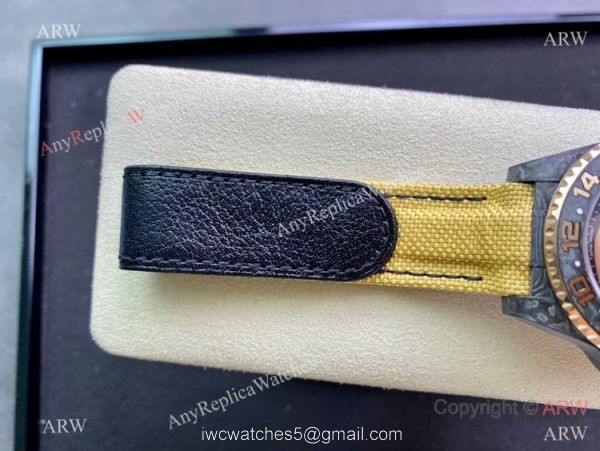 2021 Super Clone Rolex Diw GMT-Master 2 Watch JH Factory Cal.3186 Movement Carbon Case Khaki fabric Leather Strap 1
