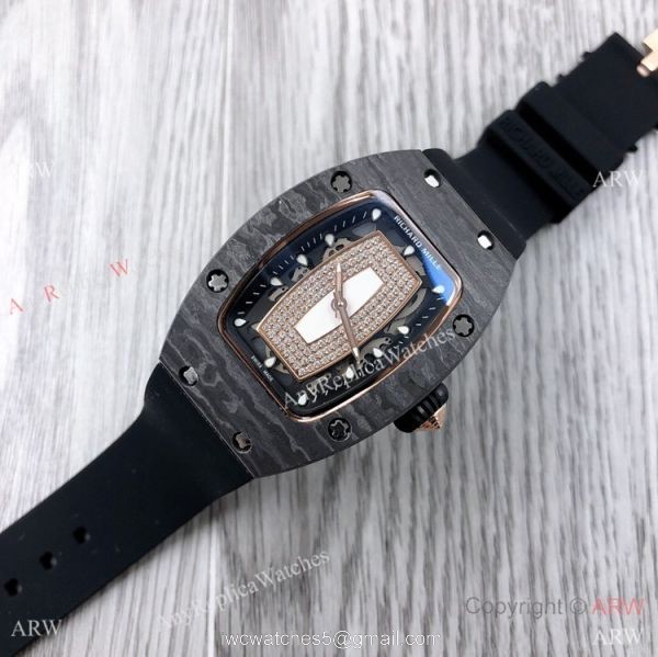 Swiss Quality Richard Mille RM007-1 Women Watch CarbonRose Gold Case 1