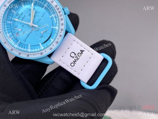 2022 new! AAA Replica Swatch x Omega &8216;Uranus Moonswatch Blue Bioceramic Swiss Quartz 1