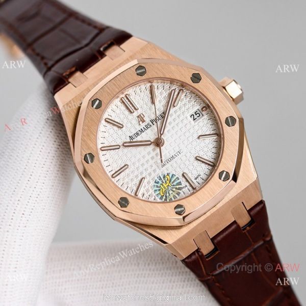 JH Factory Audemars Piguet Royal Oak Rose Gold 37mm Gray Dial Watch 1