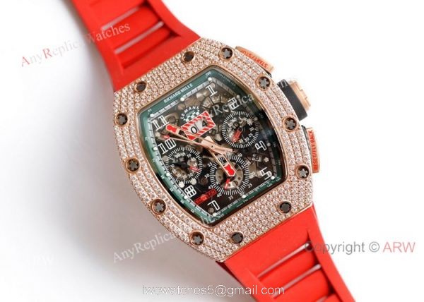 Diamond Richard Mille RM 11-FM Felipe Massa Chronograph Watches Best Replica 1