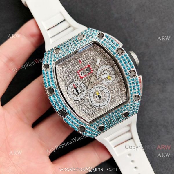 New Diamond Richard Mille RM 11-FM Flyback Chronograph Asia 7750 Watch Replica 1
