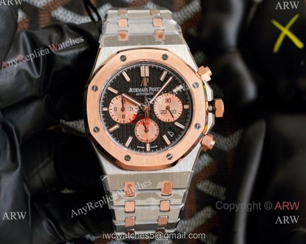 Knockoff Audemars Piguet Royal Oak 42mm Watch 2-Tone Rose Gold Chronograph 1