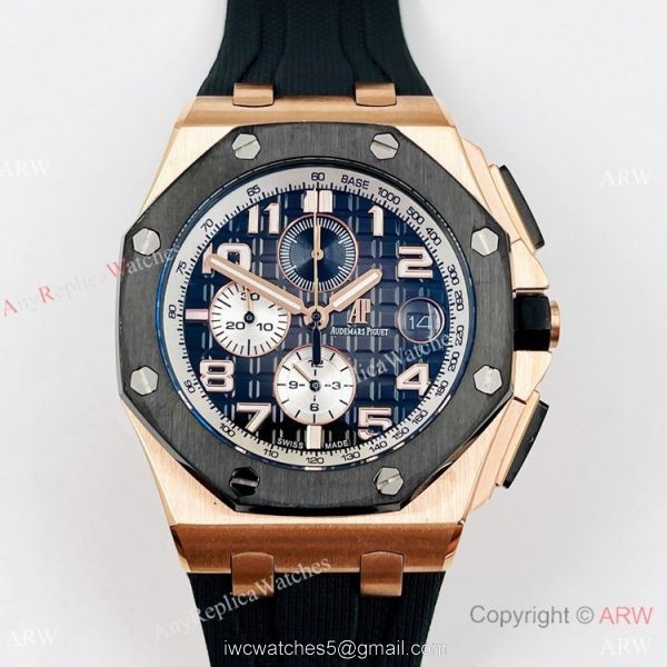 Japan Grade Audemars Piguet Royal Oak Offshore Copy Watches Blue Bezel 44mm 1