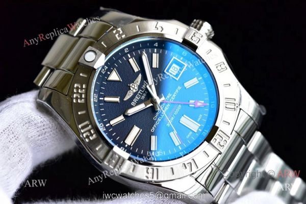 GF Factory Breitling Avenger II GMT 43mm Watch SS Blue Dial GF Swiss 2836 Movement 1