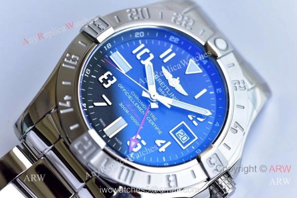 GF Factory Breitling Avenger II GMT Black Arabic Dial Stainless Steel Watch Swiss Grade Replica 1