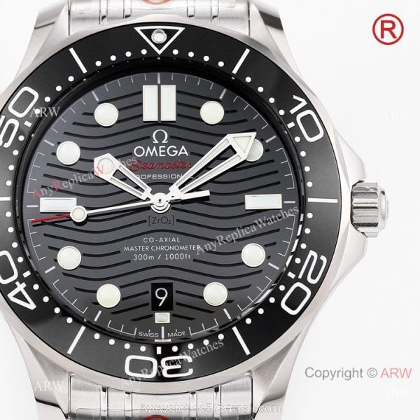 2021 New Swiss Grade OR Factory Omega Seamaster Diver 300m Watch Stainless Steel Black Ceramic Bezel 1
